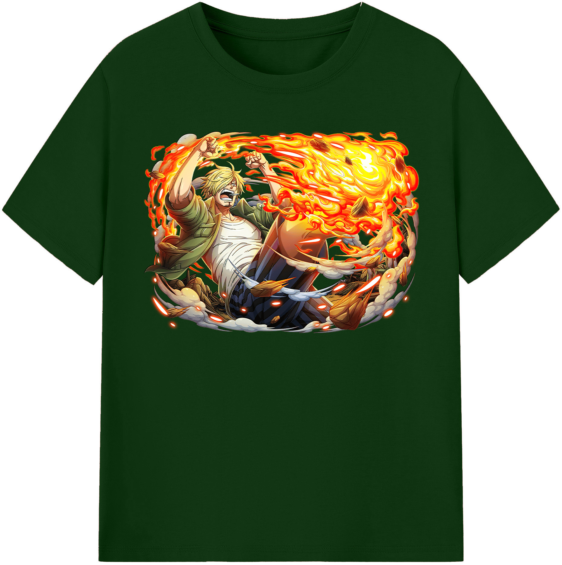 ワンピース サンジ ONE PIECE Sanji 綿100％半袖Tシャツ（フロントプリント）
